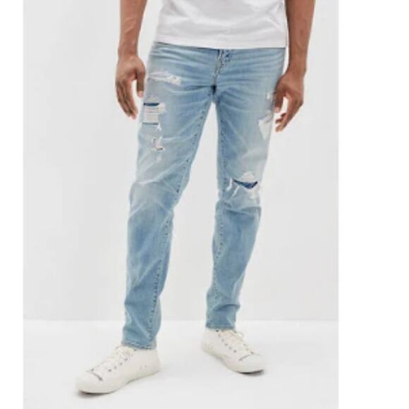 NWT American Eagle Men's Next Level Flex Skinny Destroyed Jeans Size 31x30 - Picture 1 of 15